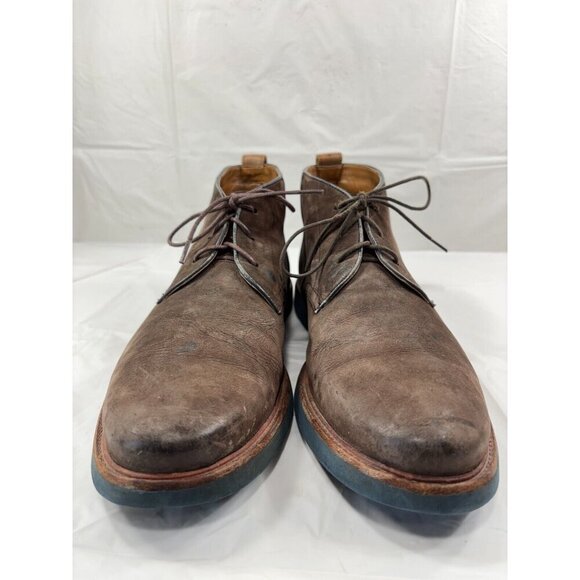 CLARKS Men's FULHAM HI BROWN NUBUCK LEATHER Chukka BOOTS SIZE10 - Picture 13 of 13